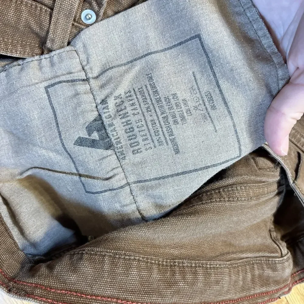 American Giant Roughneck Canvas Pants Brown 32x34 (Fits 32x27) Straight USA